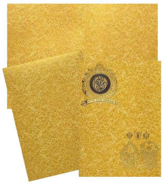 King of Cards Gold Balaji Padmavathi Wedding Cards 25.00 X 17.50 Cm (Set of 50)