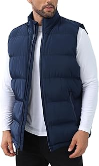 Men's Puffer Vest Winter Jacket Warm Puffy Vests Men Outdoor Sleeveless Lightweight Water-Resistant Vest M To 5XL