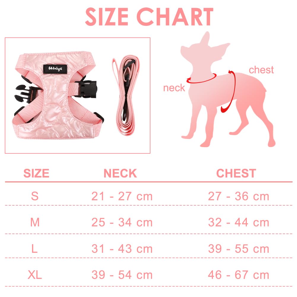 Pettorina per Cani, Pettorina per Cani Taglia Piccola, Imbracatura per Cane, Pettorina Puppy Antifuga, Collar per Cani, Cani Accessori (S, Rose)