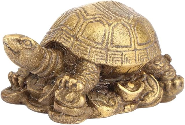 HERCHR Feng Shui Turtle, Copper Turtle Feng Shui Tortoise Ornament Chinese Turtle Figure Turtle Animal Decorative Collectible Fengshui Desktop Decor