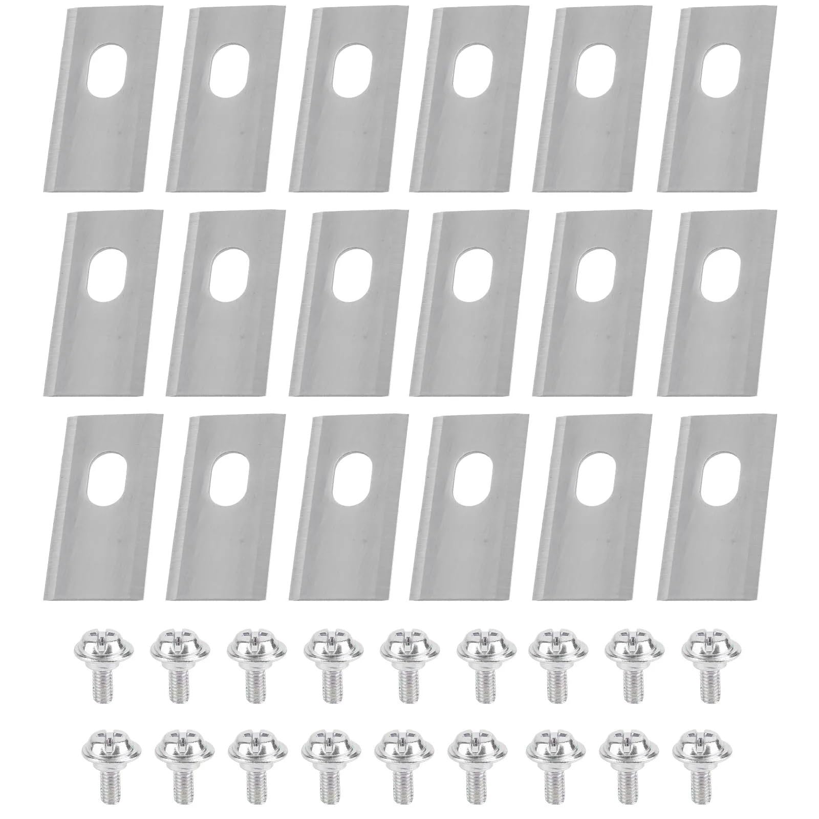 Cuchillas de cortacésped de Acero Inoxidable con Tornillos | Juego de cuchillas de acero inoxidable de 30 piezas con tornillos for disco de corte de cortacésped(36PCS Silver)