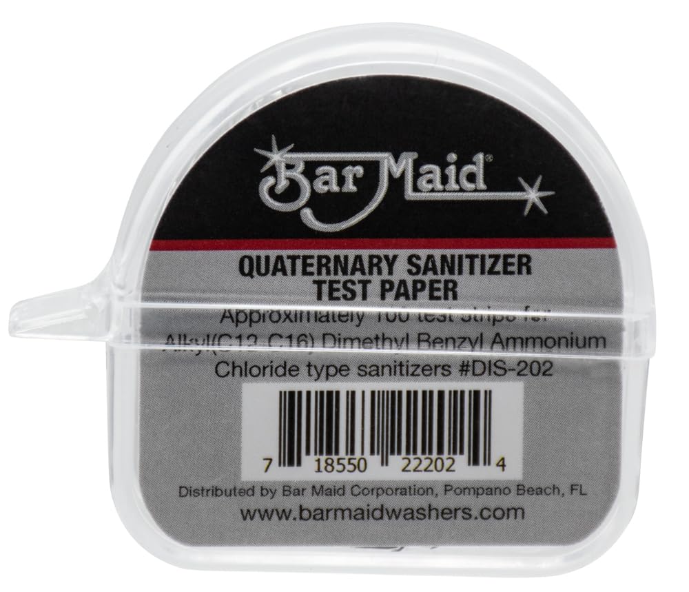 Sanitizer Test Strips Dispenser, Quaternary Strips, 100 Strips per Dispenser