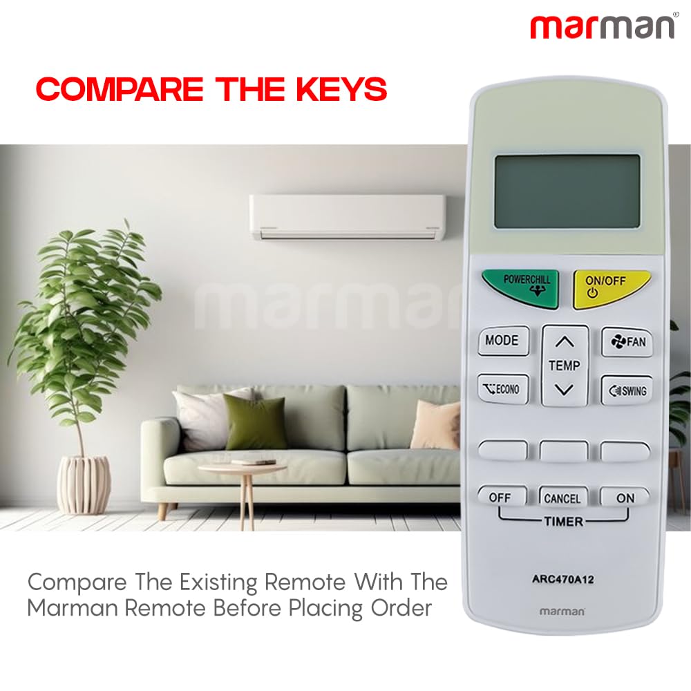 Diwali Offer Buy Now Marman® Compatible With Daikin Ac Remote Original Arc470A12