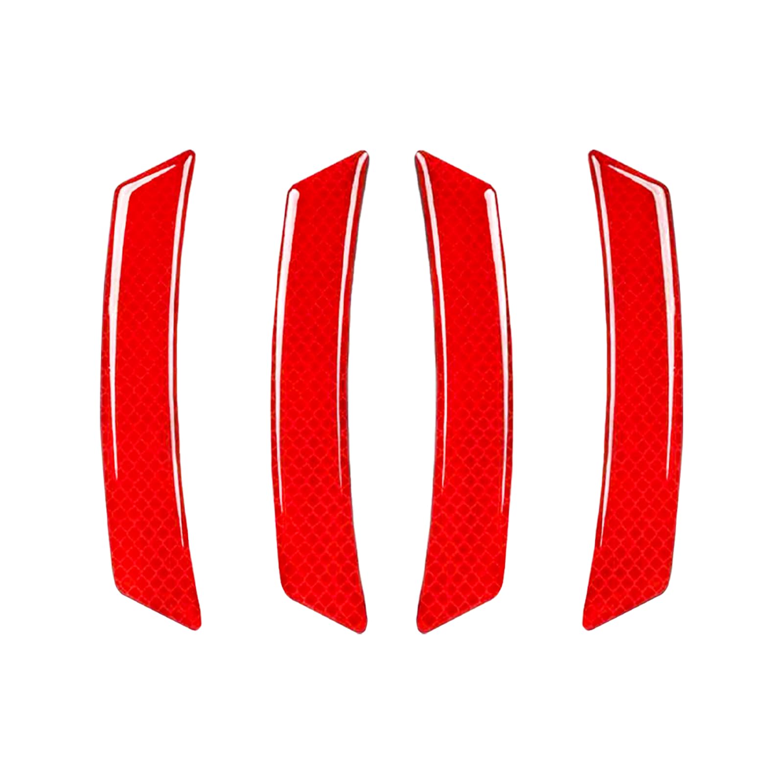 Car Wheel Eyebrow Reflective Stickers, Automotive Exterior Accessories Door Reflector Guard Strip, Night Safety Warning Sticker for Car Wheel Well Arch & Side Bumper Fenders (Red/4PCS)