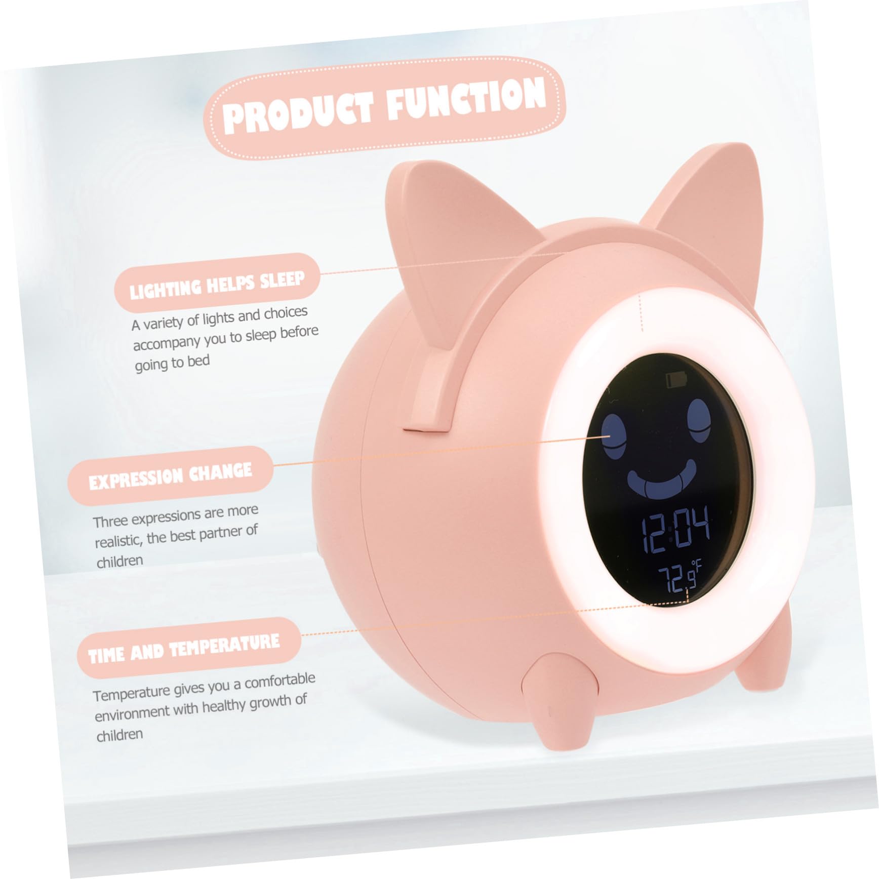 iplusmile Réveil Numérique Garçon Fille avec Veilleuse LED Lampe de Chevet Pratique et Design Créatif pour Chambre Denfant