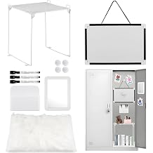 12 Pcs Locker Organizer and Decorating Kit, First Day of School Essentials,Back to School Essentials Locker Decoration, Print Whiteboard with Markers Plush Area Rug String Mirror Magnetic Cup