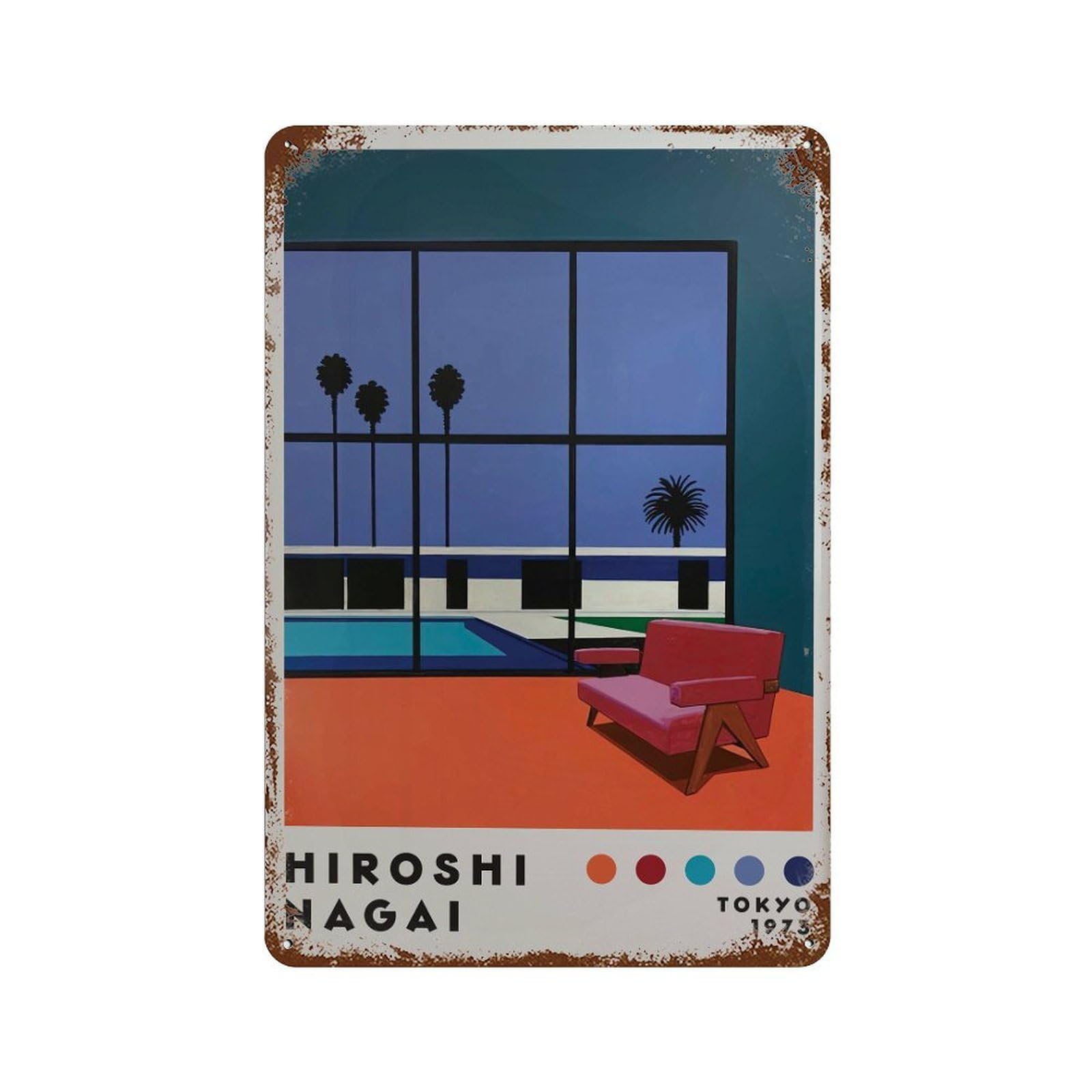 xiaoxiaoshen Hiroshi Nagai Minimalist Home Decor. Japanese City Pop. Vaporwave Modern Wall Decor Art Metal Tin Poster Modern Home Decor Art Home Bar Shop Decorations Vintage Sign 30x20cm