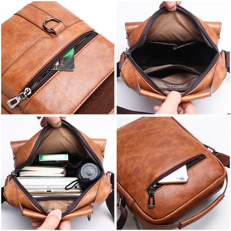 Image of Handcuffs sling bag | PU Leather Cross Body bags | Travel Office Messenger | One Side Shoulder Satchel for Men With Adjustable Strap & Spacious Storage
