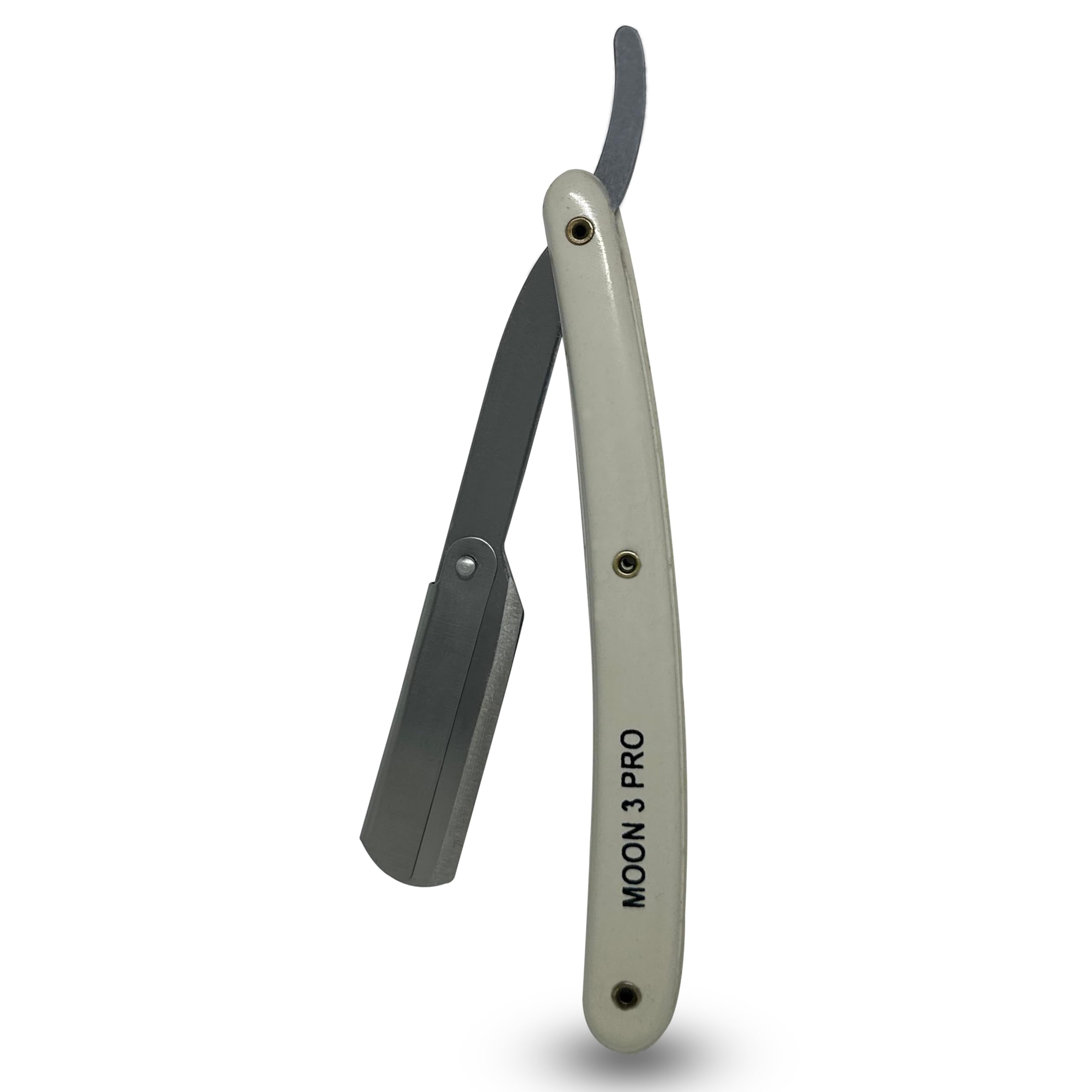 Premium Straight Safety Razor with Plastic Handle - Double Edge Traditional Shaving Razor for Men, Durable and Lightweight Manual Razor for Smooth Shave, Ideal for Beginners and Sensitive Skin (White)