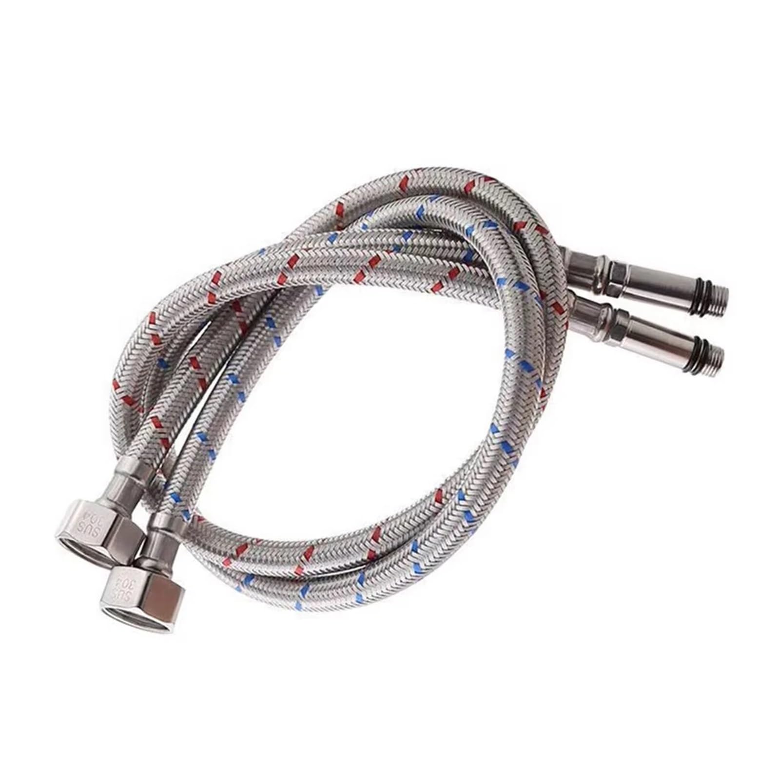 Tuyau d'entrée tissé en acier inoxydable, 1 paire, chaud/froid