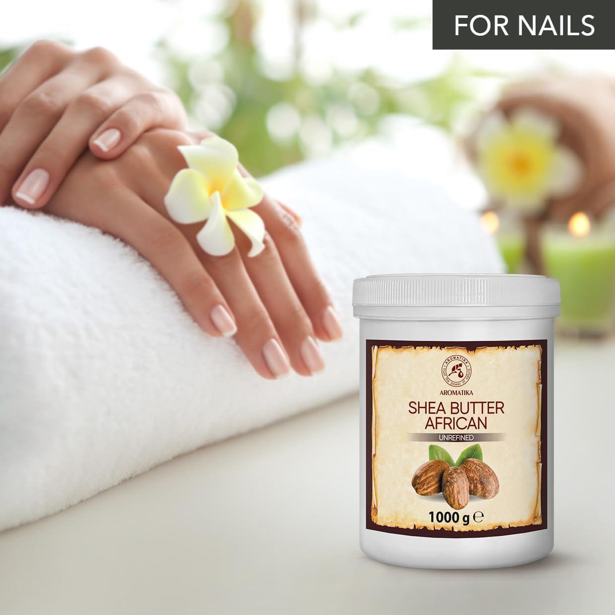 AROMATIKA Shea Butter 35 Oz - Unrefined & Cold Pressed - Africa - Ghana - 100% Pure & Natural Shea Butter Body Butter - Unrefined Raw - Intensive Care for The Face - Body - Hair - Image 5