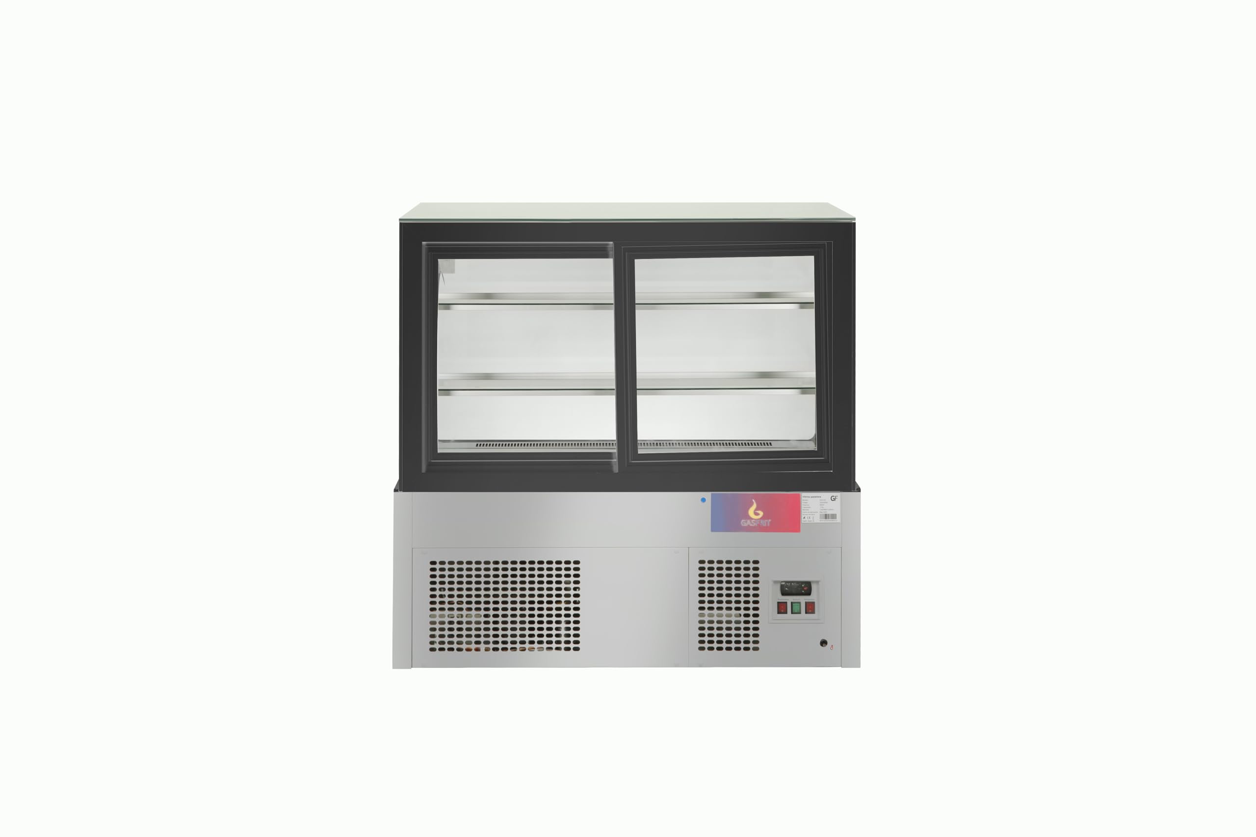 Vitrina Pastelera Refrigerada Cristal, Expositor Refrigerado Ventilado Profesional, LED, Control Digital Carel, 345L / 420L, +2ºC a +8ºC