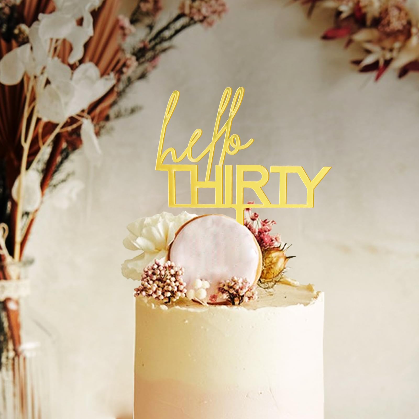 Topper per torta con scritta Hello 30 30th Happy Birthday