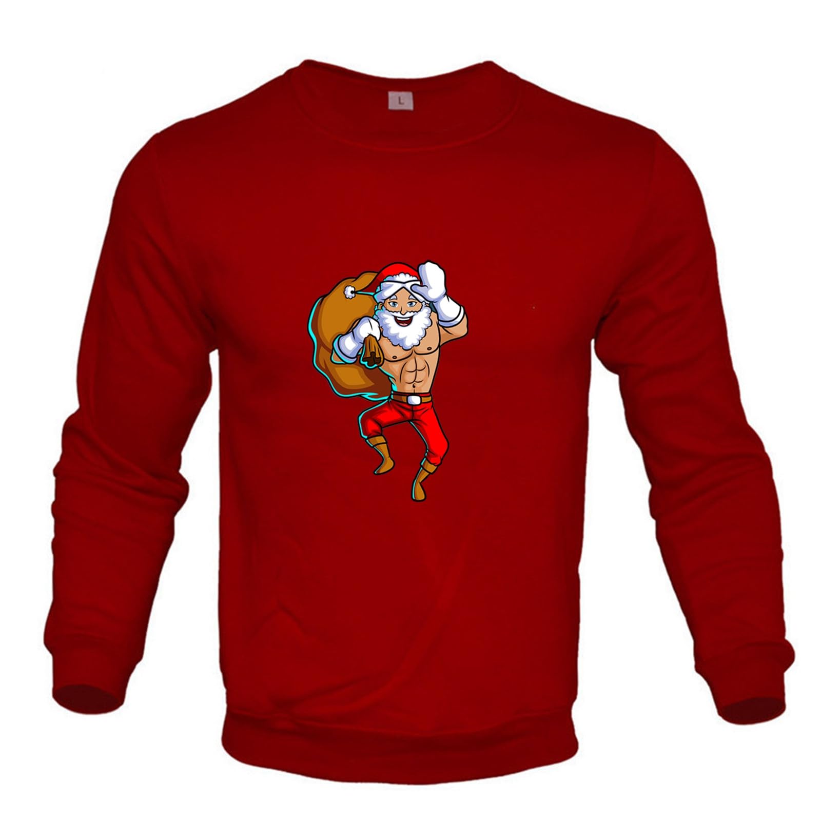 ETHKIA Men's Christmas Jumpers Xmas Santa Classic Workout Tops Printed Men Sweatshirt Date Men's Shirts