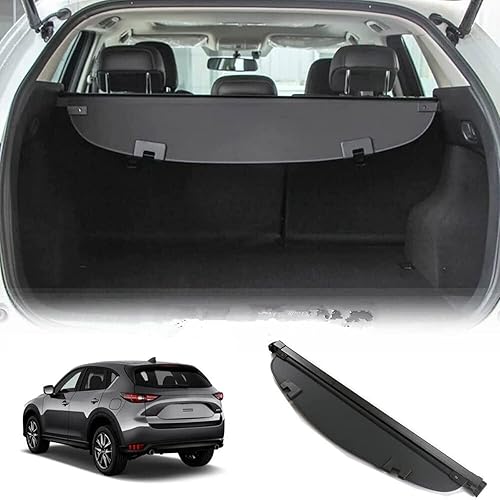 LINLINS Cubierta de carga para maletero compatible con Mazda Cx-5 2017 2018 2019 2020 2021 pantalla retráctil negra