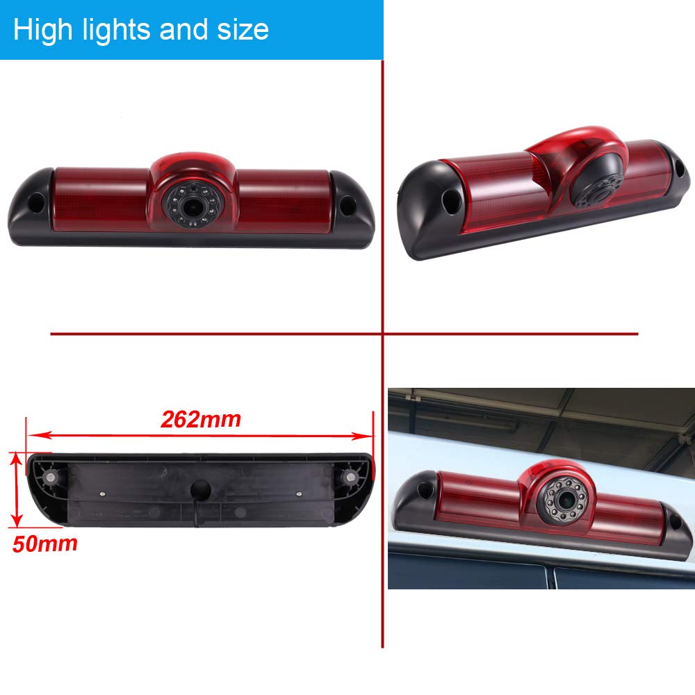 Telecamera Di Retromarcia HD 1280x720 Con Luce Freno Per Dacia/Renault - Angolo Regolabile 170°, IP68, Visione Notturna