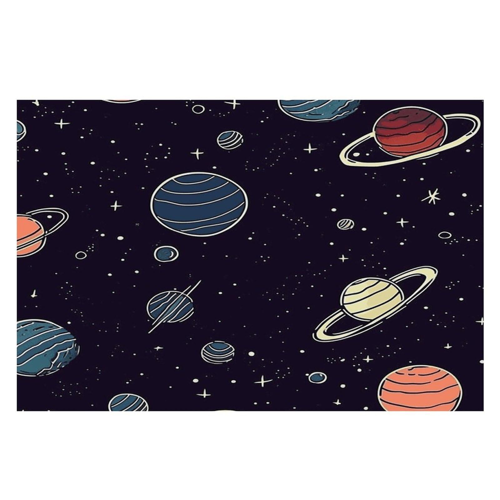Space Planet Pattern Placemats Heat-Resistant Washable Place Mats Anti Slip Dining Table Place Mats Wipeable Dining Table Mats Kitchen Decoration Placemats 17.7’’×11.8’’