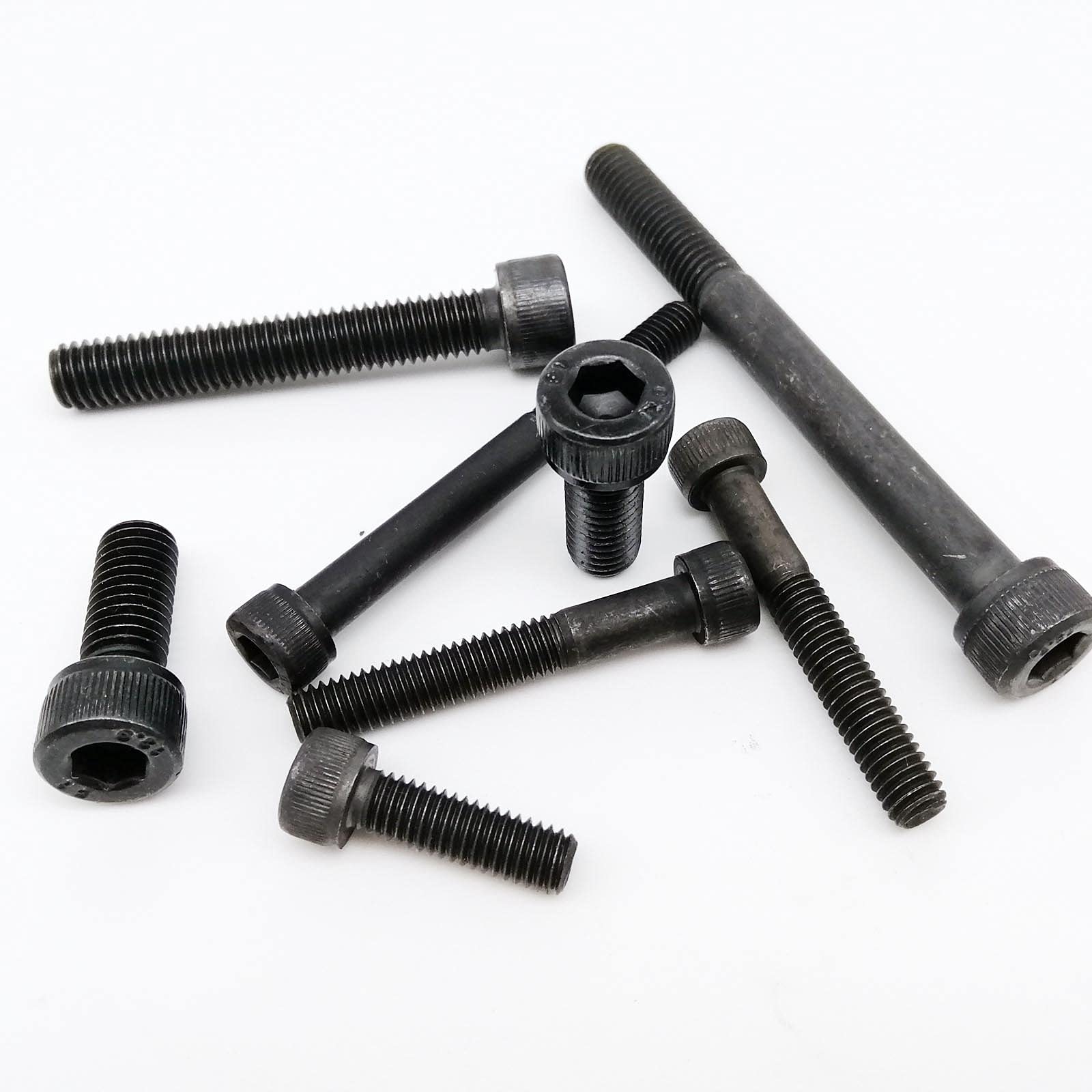 Tornillo Tornillo 5/10/50 Uds M1.6 M2 M2.5 M3 M4 M5 M6 M8 grado negro 12,9 acero hexagonal tapa de enchufe hexagonal tornillo de cabeza Allen longitud 2-80mm tornillo de madera insertos roscados