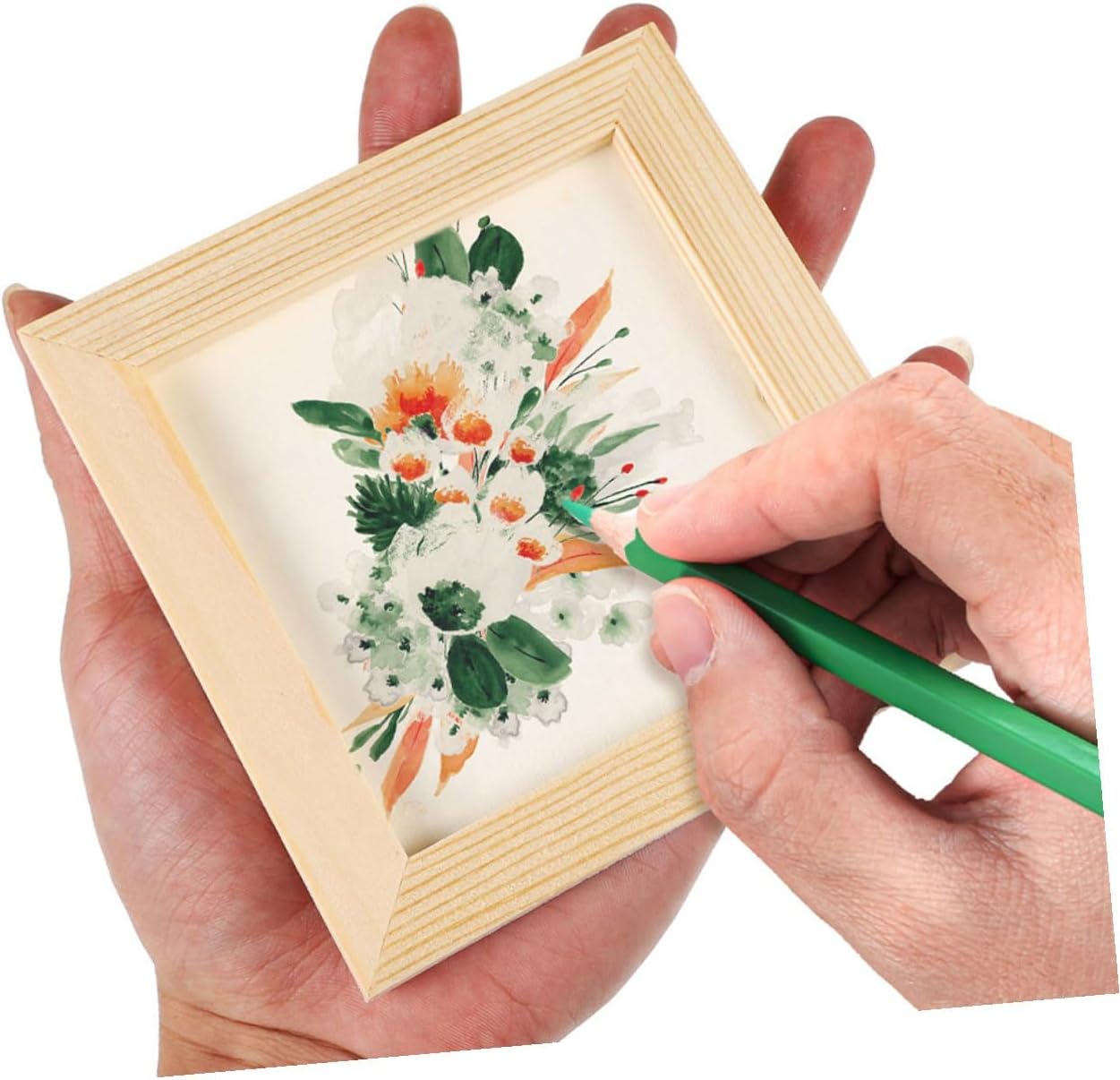 Mipcase 5 Pcs Wooden Blank Picture Frames for Kids DIY Craft Projects
