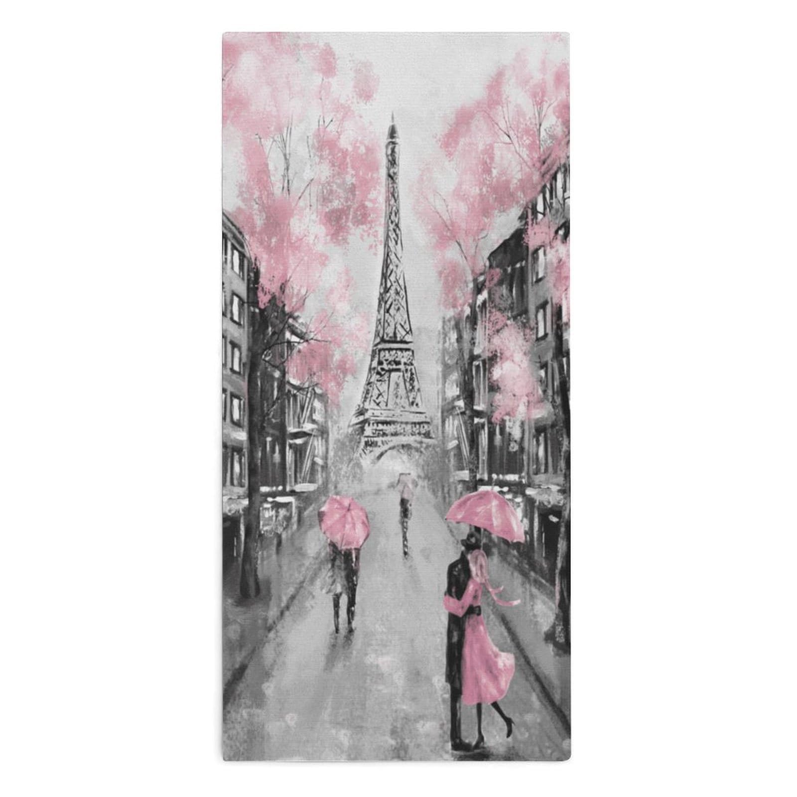 TXFBTRFSA Oil Painting Paris Eiffel Tower Hand Towels for Adult Face Towel Bath Beach Swim Accessories