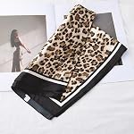 Leopard Print Scarf Silk Head Hair Scarf for Women Satin Animal Neck Scarf Silk Bandana Vintage Brown Headscarf for Women Square Neckerchief Women Handbags Purse Scarf Leopard Accessories