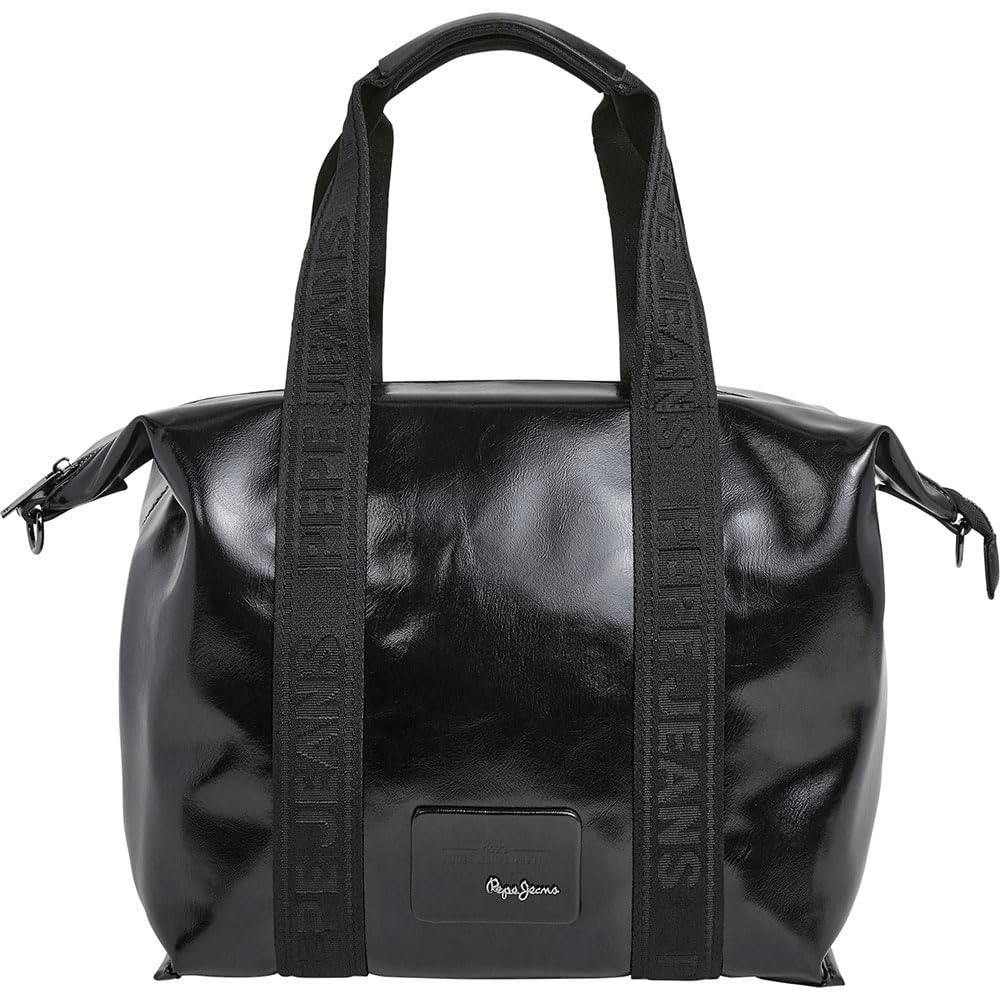 Pepe Jeans Women's Chelsea Glossy Bag, Black (Black), One Size