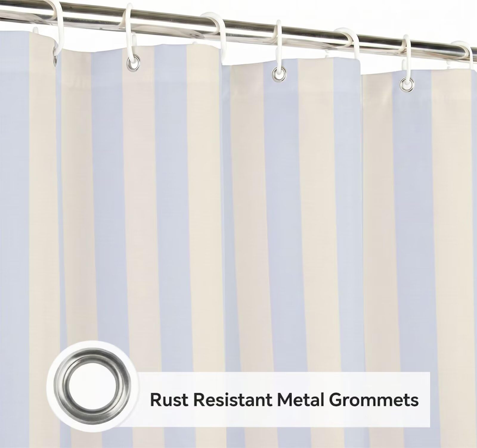 Rideau de Douche 240x180 cm - Tissu Polyester Imperméable Anti-Moisissure - 12 Anneaux Inclus - Ourlet Lesté pour Stabilité - Lavable en Machine - Idéal de Baignoire et Douche - Violet & Bande Y1#507