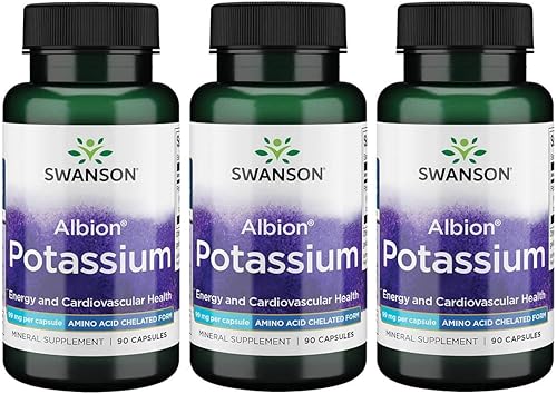 Swanson Albion Complejed Potasio 99 miligramos 90 Cápsulas - Paquete de 3