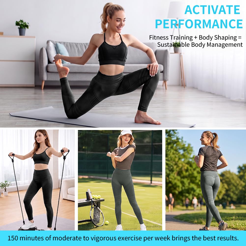 Aolso Legginsy kompresyjne 3D damskie, legginsy antycellulitowe 3D, trening, podnoszące pośladki, wysoka talia, kontrola brzucha, bezszwowe legginsy dla kobiet, do biegania, sportu, treningu, jogi