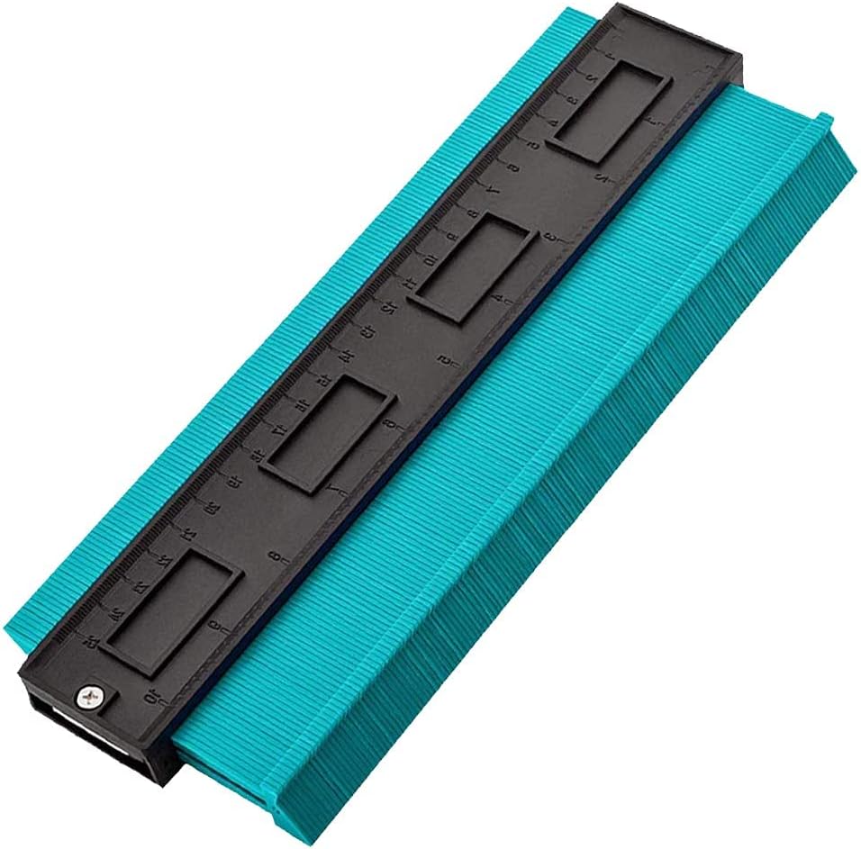 Contour Gauge Duplicator, 25.4 cm x 9.6 cm, Profile Measuring Tool, Black and Turquoise