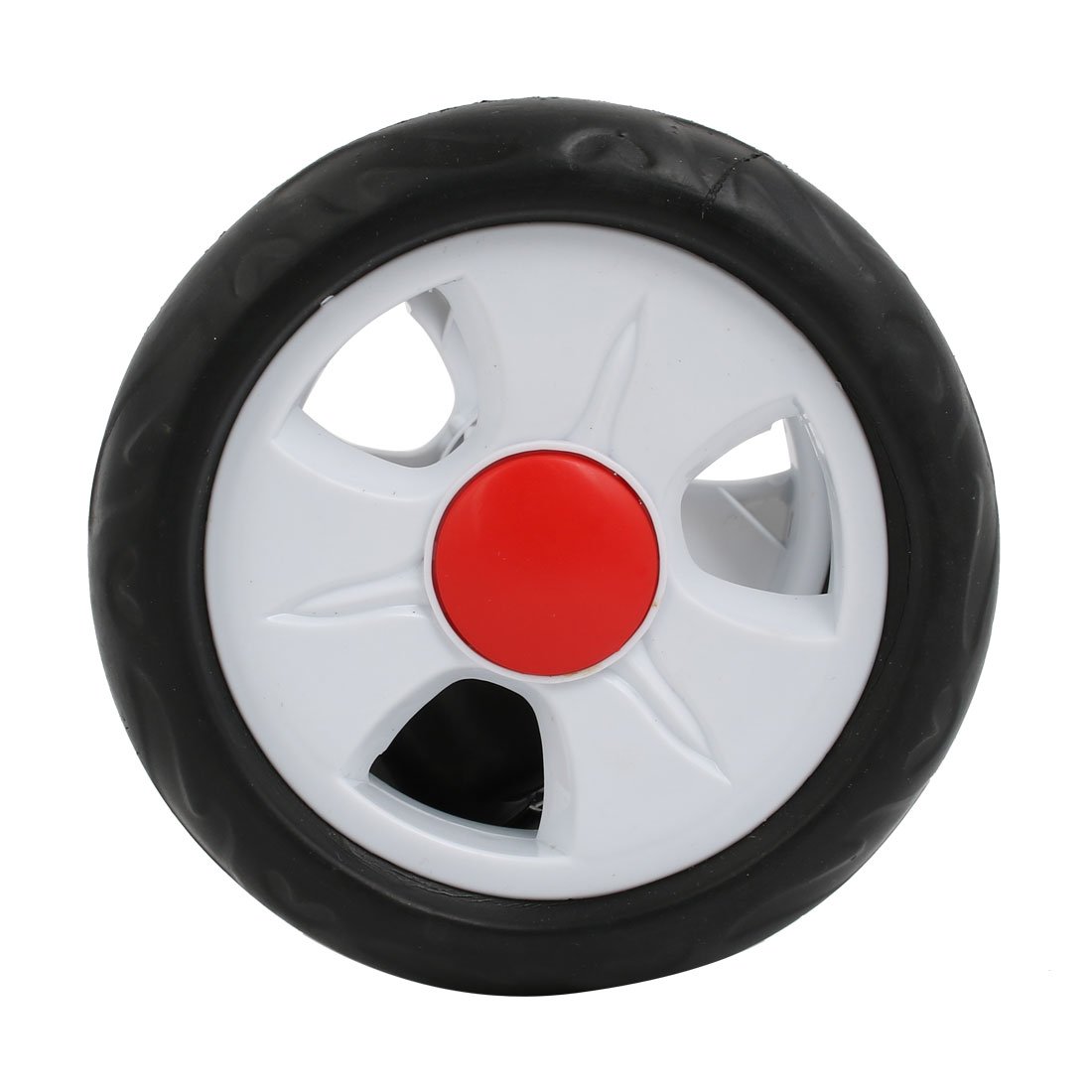 uxcell 140mm Diameter Plastic Double Wheel Swivel Pulley Roller for 19mm Tube — Amazon image 3