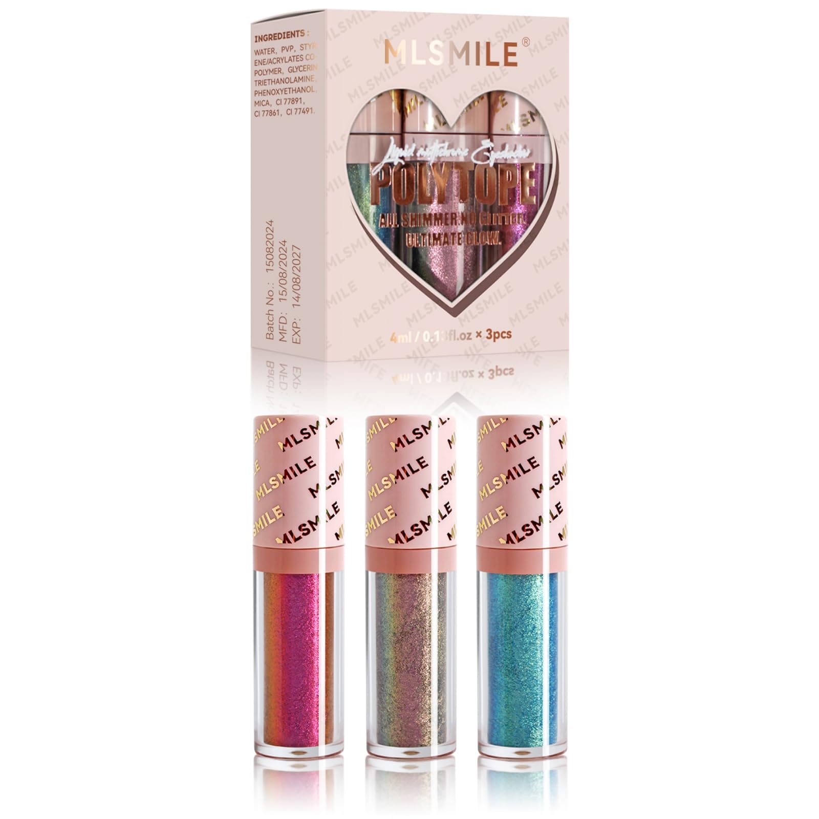 AWDSLUY Liquid Glitter Eyeshadow Set, Metallic Eyeshadows, Liquid Shimmer Sparkle Glow Light Colors for Makeup, Gentle, Long-lasting (Set B)