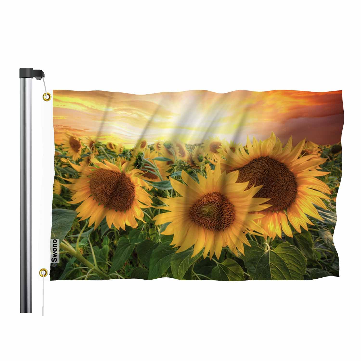 Drapeau extérieur jardin cour fleurs été Swono grand format pour décoration de maison