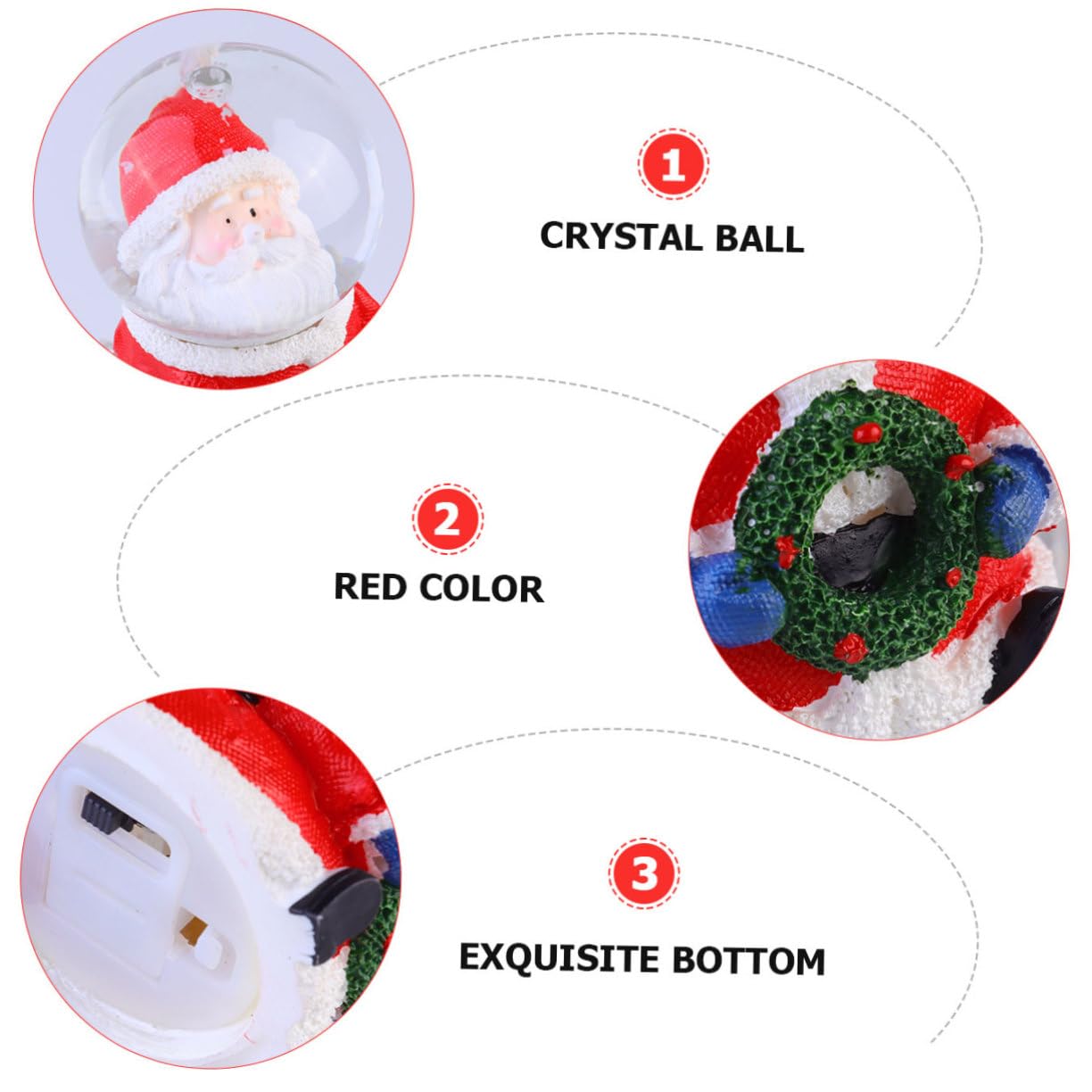 GRIRIW 1pc Festive Resin Ornament Led Light for Christmas Adorable Santa Claus Decoration for Holiday Tabletop Accessory