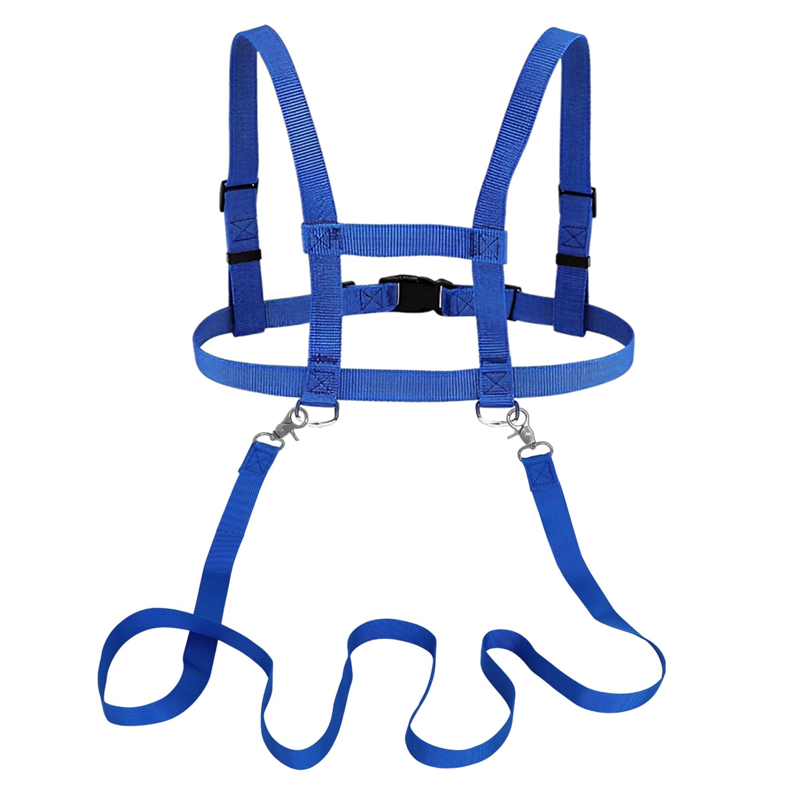 Pferdeleine für Kinder zum Spielen (Blau) – verstellbares Pferdegeschirr mit Sicherheitskarabiner & weichem Gurt – ideal für Rollenspiele, Outdoor-Aktivitäten & Bewegung – für Jungen und Mädchen