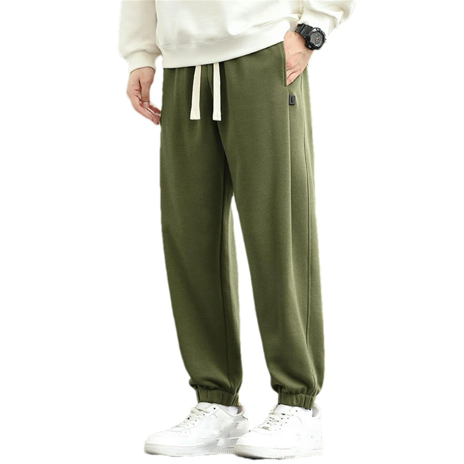 Mens Casual Sweatpants with Elastic Cuffs and Adjustable Drawstring - Comfortable Sportswear for Daily Wear