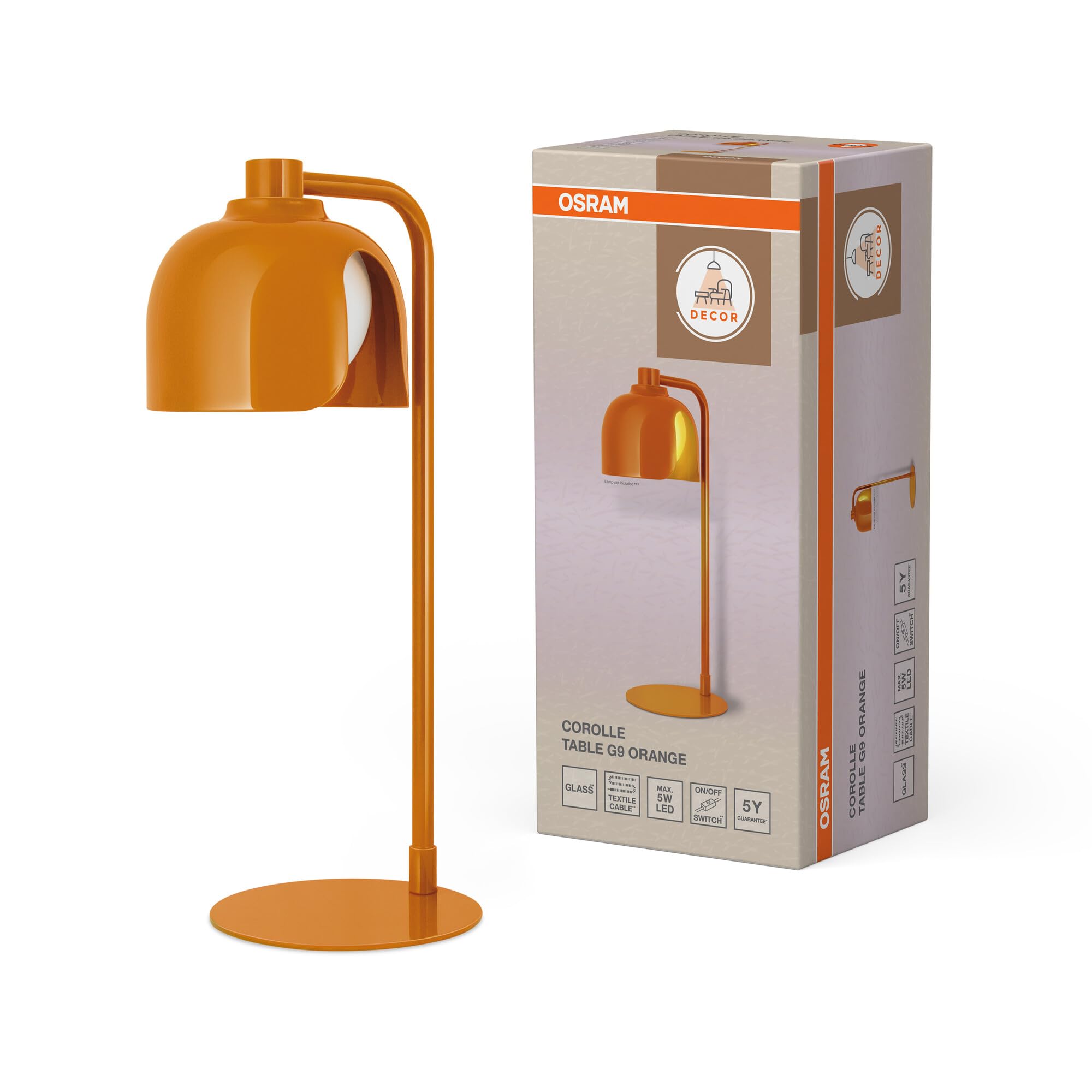 OSRAM Lampada da tavolo DECOR Corolle G9 Arancione Metallo | Decor Corolle, Indoor Wall Lighting, Arancione, dia, , confezione da 1
