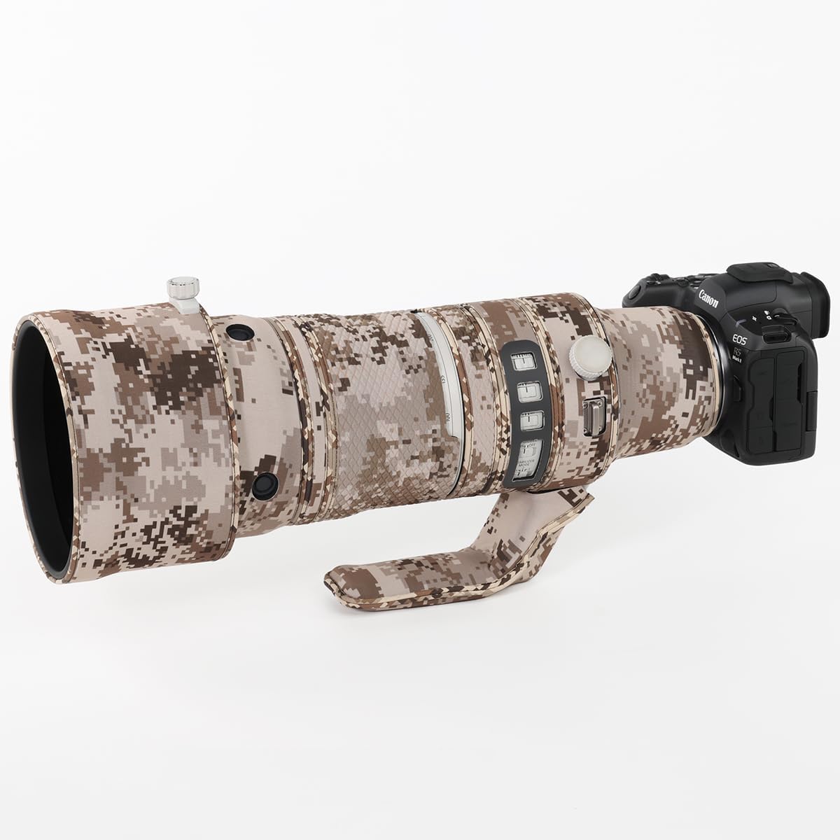 CHASING BIRDS Lens Camouflage Waterproof Coat for Canon RF 100-300mm F2.8 L is USM Rainproof Lens Protective Cover Version IV (Brown Grid, with Extender RF 1.4X & 2X)
