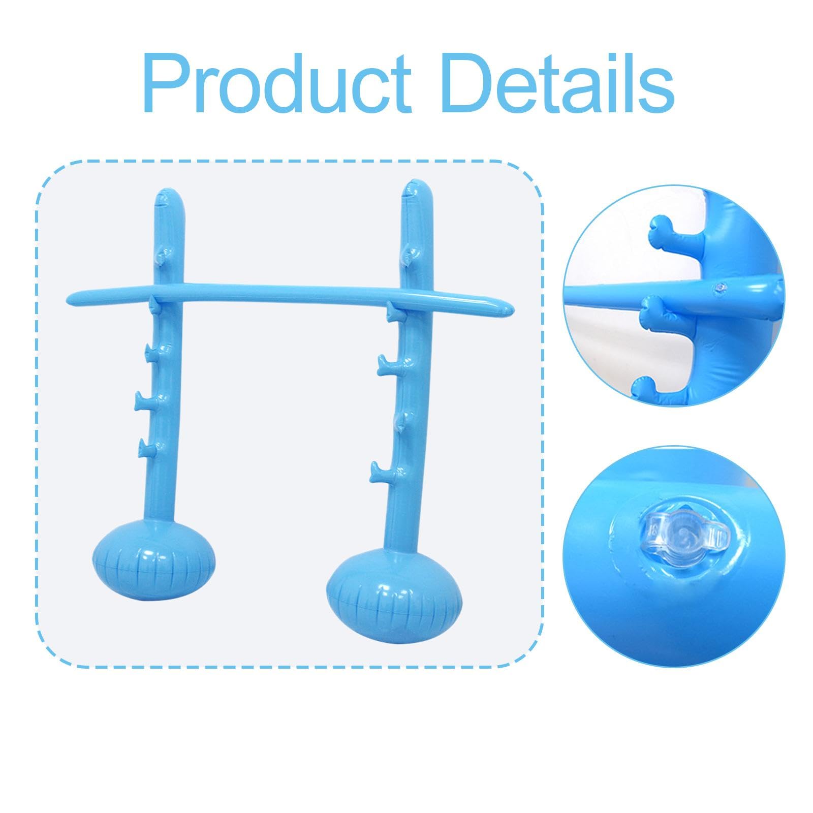 Inflable Barra de Salto Altura Portátiles Juguete Salto Infantil Accesorio Deportivo Altura Ajustable PVC Ligero Fácil Translado para, Azul