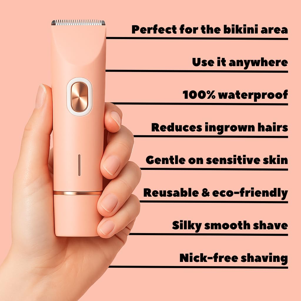 Elura™ 2-in-1 Women's Body & Facial Trimmer – Cordless Electric Razor for Bikini Line, Legs & Face, Waterproof Design, USB-C Rechargeable for Wet/Dry Use (Purple)