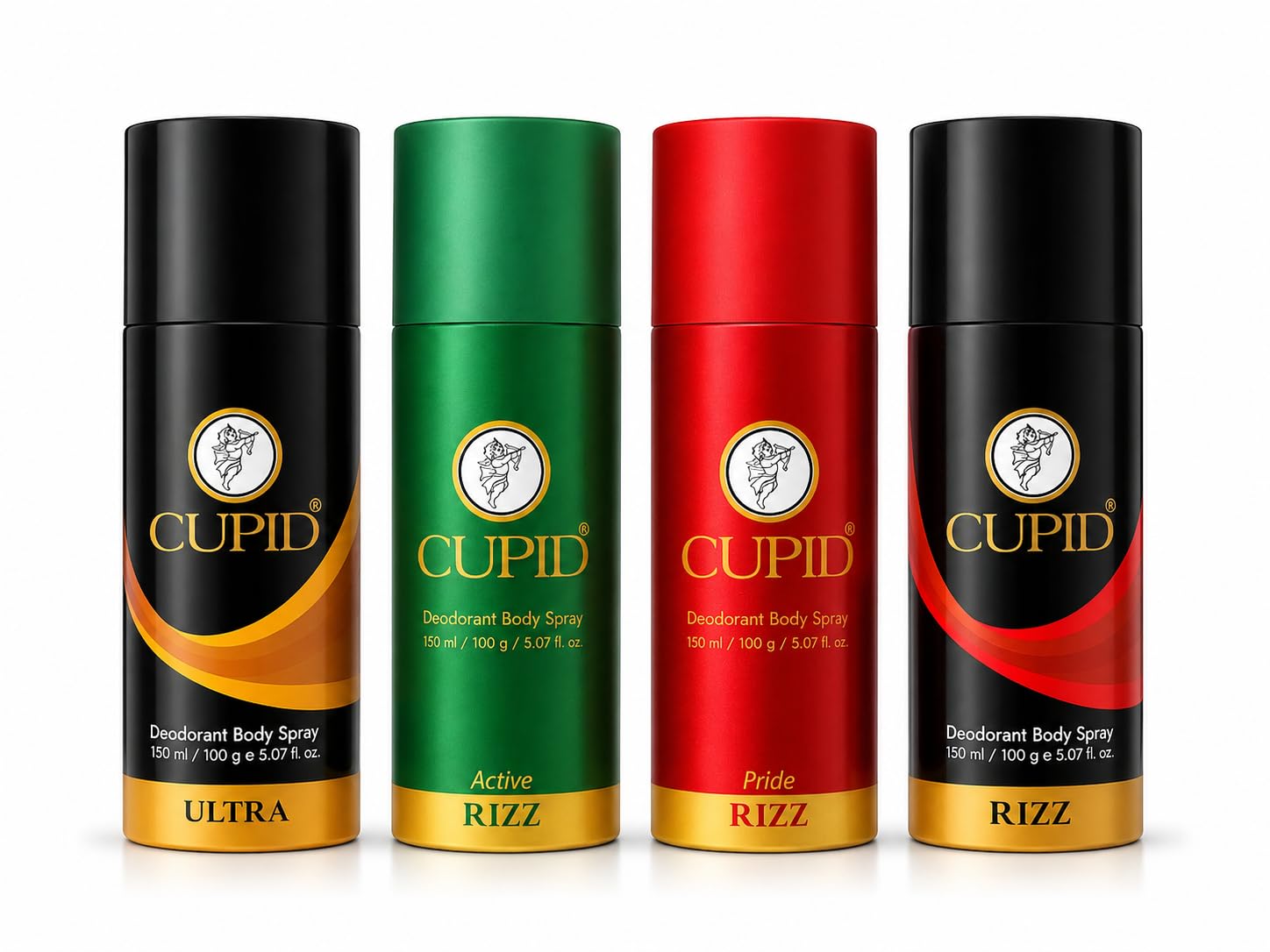 ST, CUPID Deodorant Body Spray Combo Pack for Men (Ultra + Active Rizz + Pride Rizz + Rizz) | Long Lasting Fresh Fragrance | Daily Use Body Spray | 150ml Each (Pack of 4)-image-37