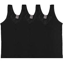 BYC 3-Pack Women & Lady Tank Top with Laced M, Black