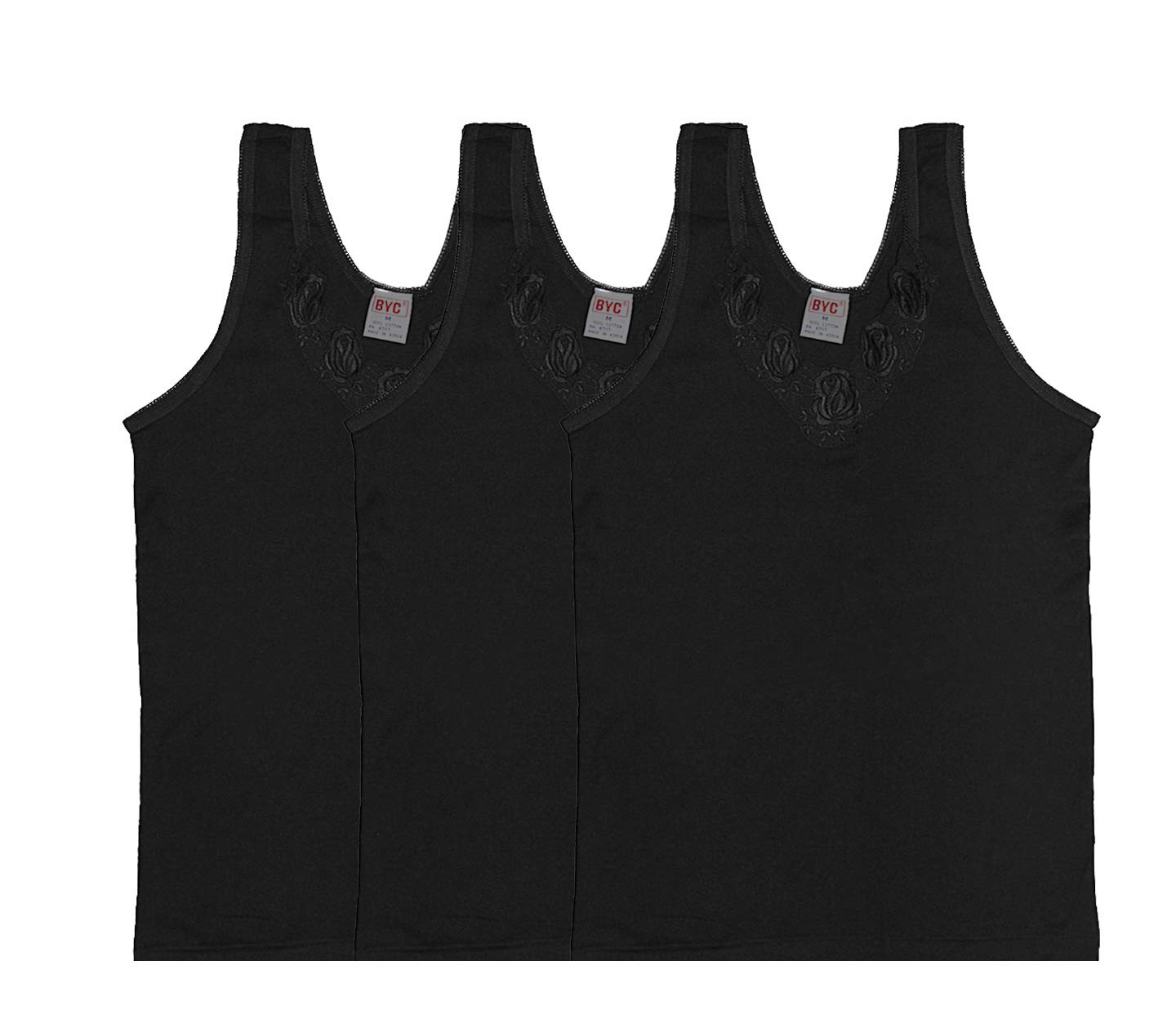 BYC 3-Pack Women Lady Tank Top with Laced