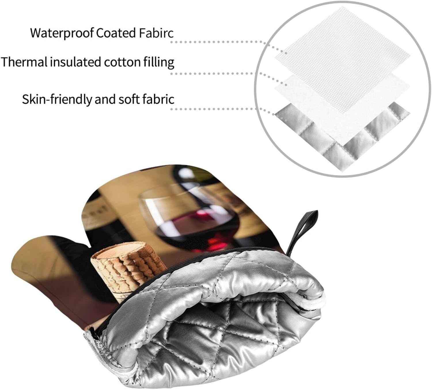 Wine cork Kitchen baking four piece set, fit for cooking and baking, oven, microwave, and outdoor barbecue