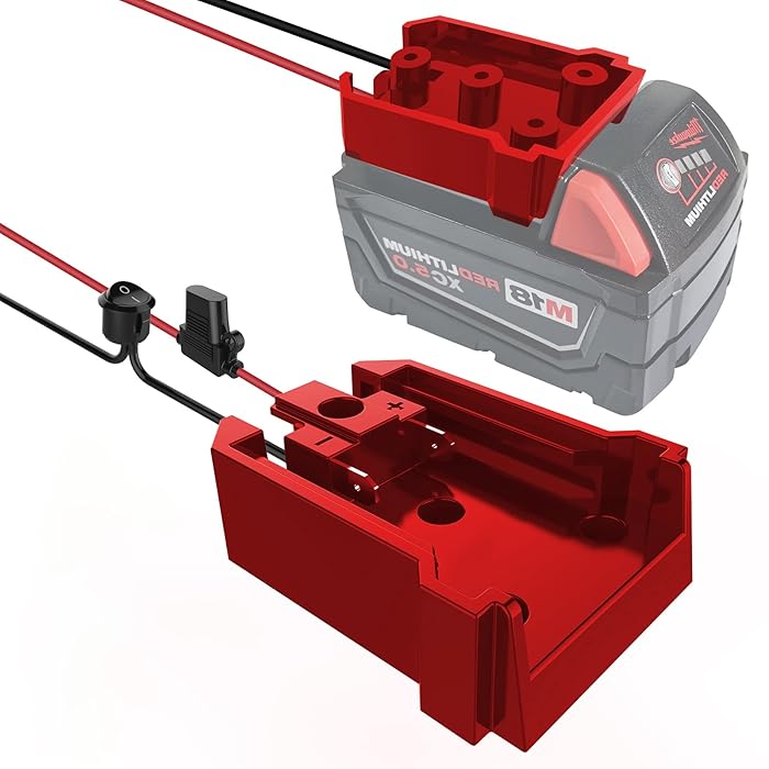 Buy Power Wheel Adapter with Fuse & Switch, Secure Battery Adapter for Milwaukee 18V Lithium