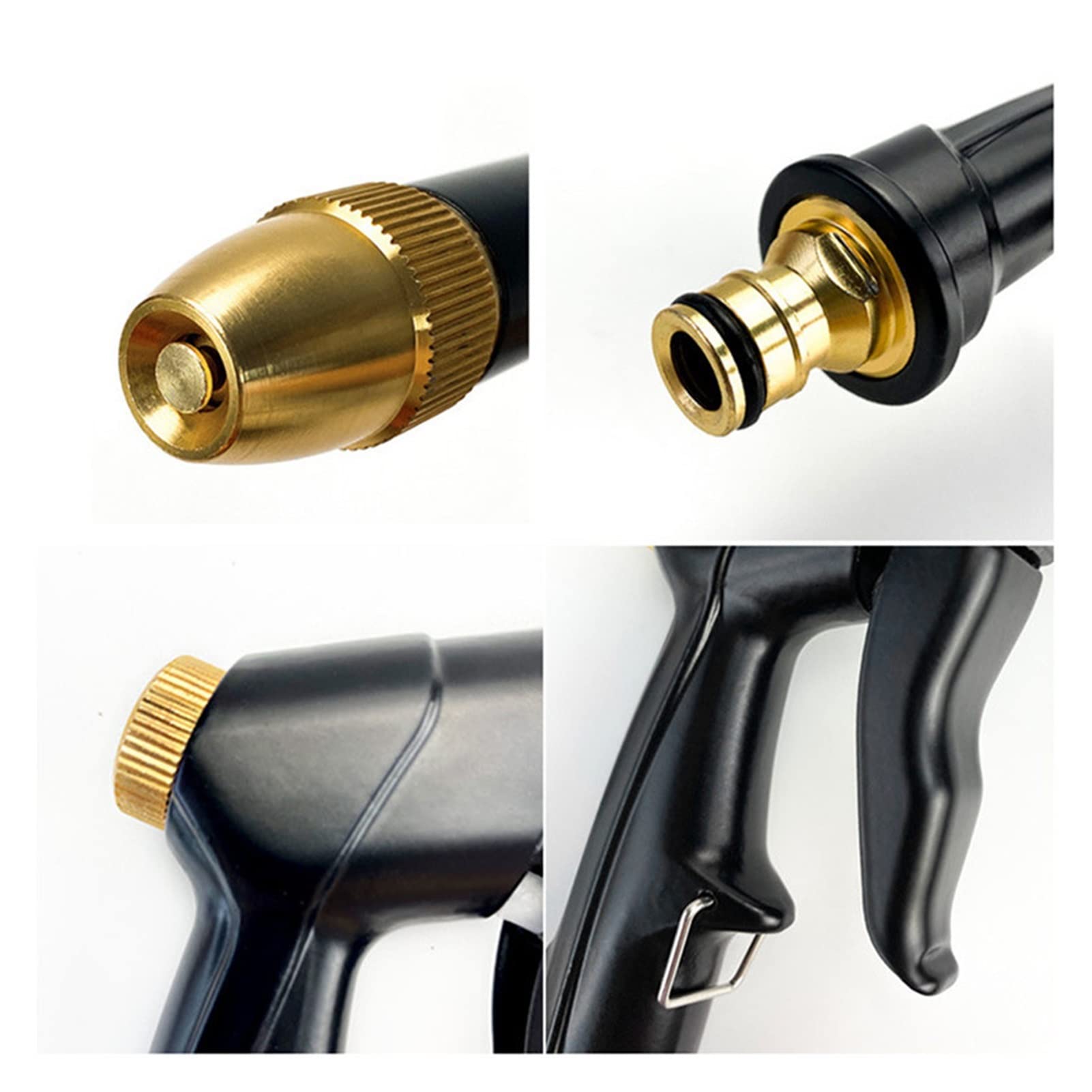 INEOUT Pistola de agua de alta presión 2021, manguera de lavado de coche ajustable de Metal, pistola de agua de espuma, rociador de riego de jardín, entrega (Color : Black Gun)