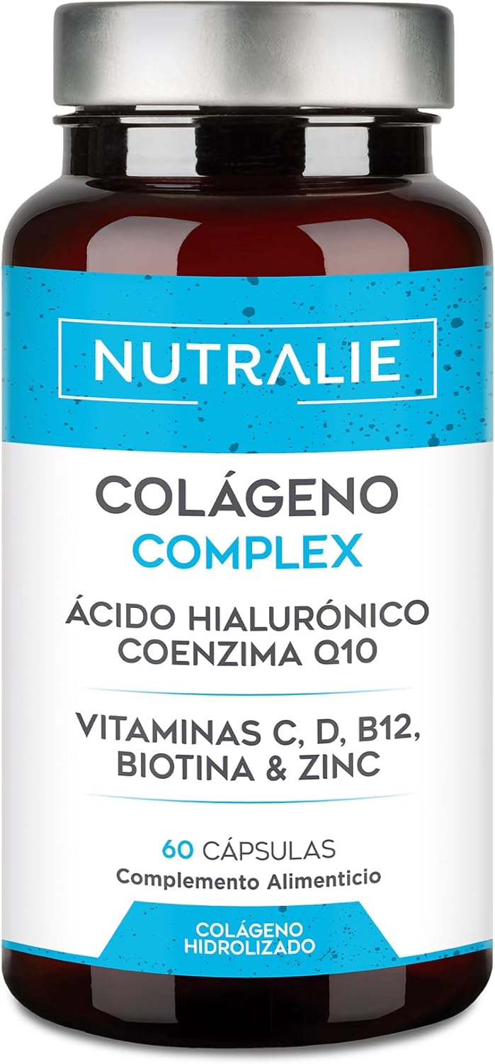 Colágeno Ácido Hialurónico - Hidrolizado + Biotina + Q10 - Piel Cartílago - Vit C D B12 y Zinc - 60 Cápsulas Collagen Complex Nutralie