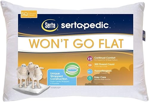 Sertapedic Won't Go Flat Pillows, Set of 2 Standard Reina