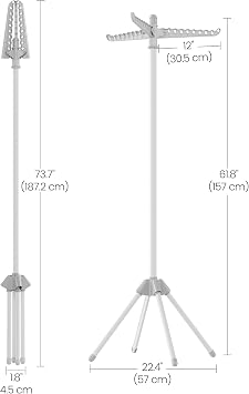 SONGMICS Clothes Airer,3-Leg Folding Indoor Clothes Drying Rack