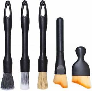 5PCS Car Detailing Brush Set for Cleaning Interior or Exterior, Includes Coarse, Medium, and Fine Detailing Brushes, Dusting Cleaning Tool for Dashboard, Air Vents, Wheels, Emblem, Car Seat